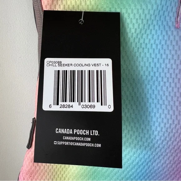 Canada Pooch Chill Seeker Cooling Vest - Rainbow - Size 16 - Picture 4 of 6